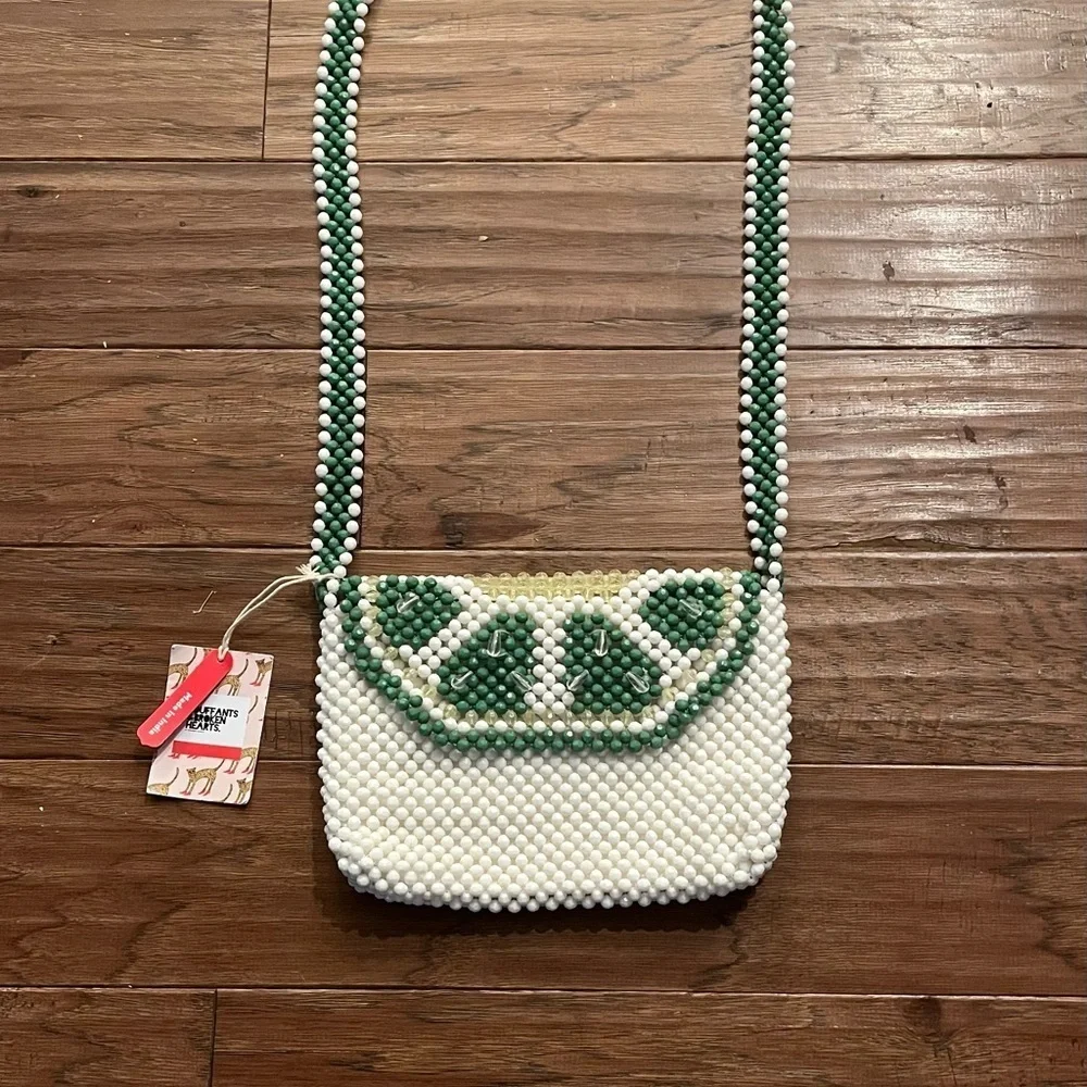 Bouffant & Broken Hearts beaded Crossbody purse - Picture 1 of 7